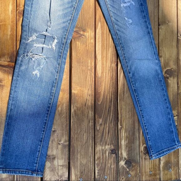 American Eagle Outfitters Women’s 0 Reg Stretch Distressed Ripped Skinny Jeans - Picture 3 of 10